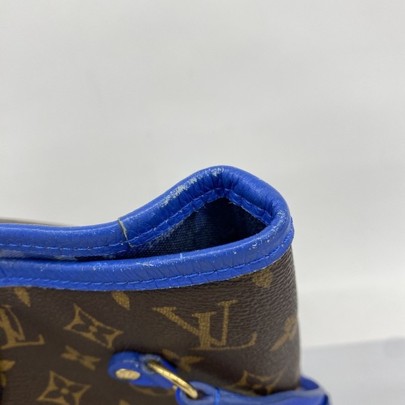 Louis Vuitton Bag Ikat Monogram Cran Flower Neverfull Tote Bleu Brown - Picture 8 of 9